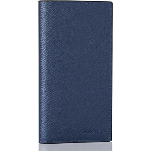 Premium Leather Checkbook Cover Navy Blue1 - Picture 1 of 6